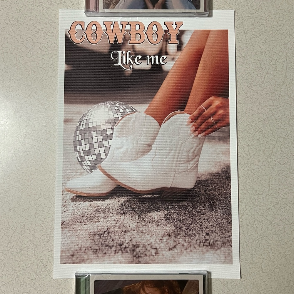 Swiftie Poster Cowboy Like Me Taylor Swift evermore Lyric Art Decor Canvas Gift